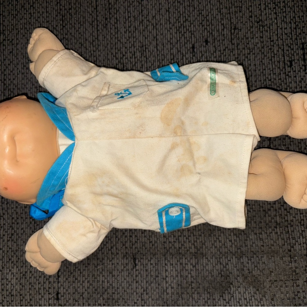 Cabbage patch kids White and Blue Baby Doll in White Outfit - Kids Toy